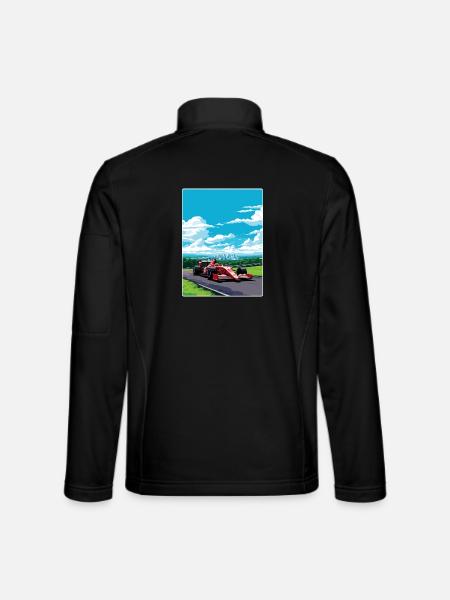 Lebendiges Formel-Rennwagen-Design - Unisex Softshelljacke - Schwarz