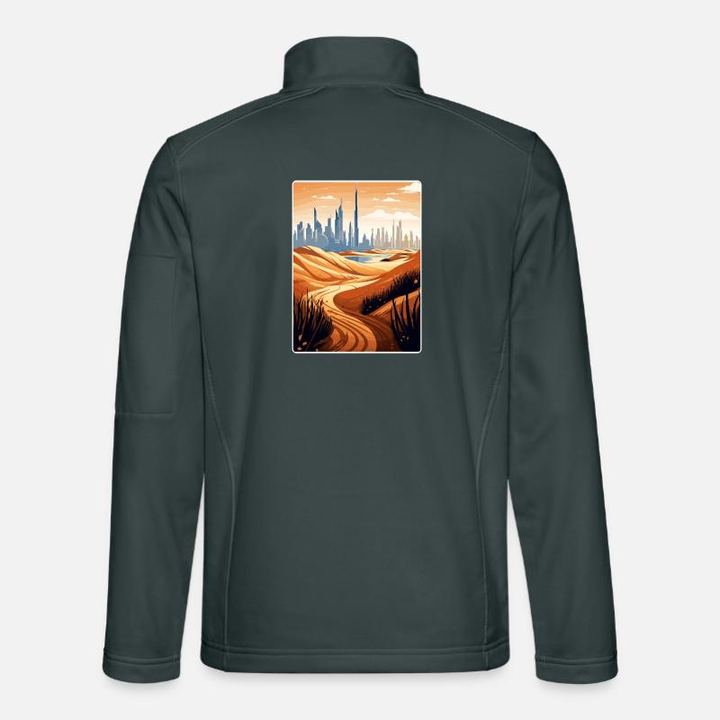 Dubaï Émirats arabes unis Affiche de voyage souvenir Veste en tissu softshell Unisexe