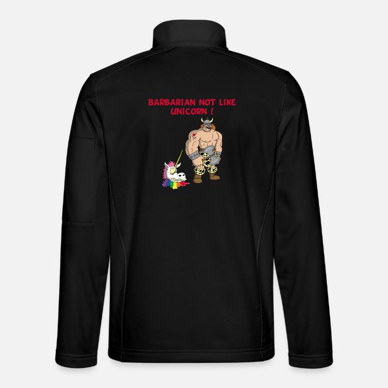 Der Barbar und das Einhorn - Unisex Softshelljacke - Schwarz