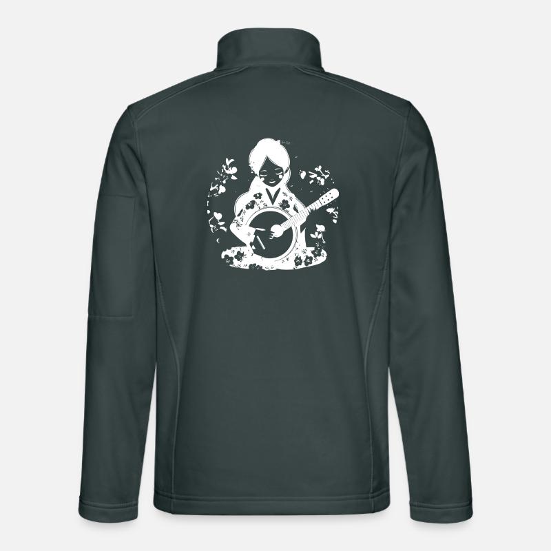 Banjo Player Drawing Unisex Softshell Jacket