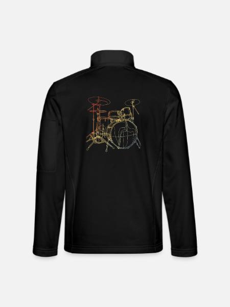 Tambours Look Vintage - Veste en tissu softshell Unisexe - noir - Dos