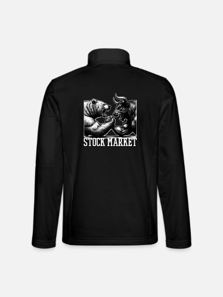 Aktienmarkt Börse Stier Bulle Bär Geschenk - Unisex Softshelljacke - Schwarz - Hinten