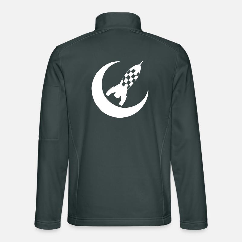 Fusée blanche et demi lune Veste en tissu softshell Unisexe