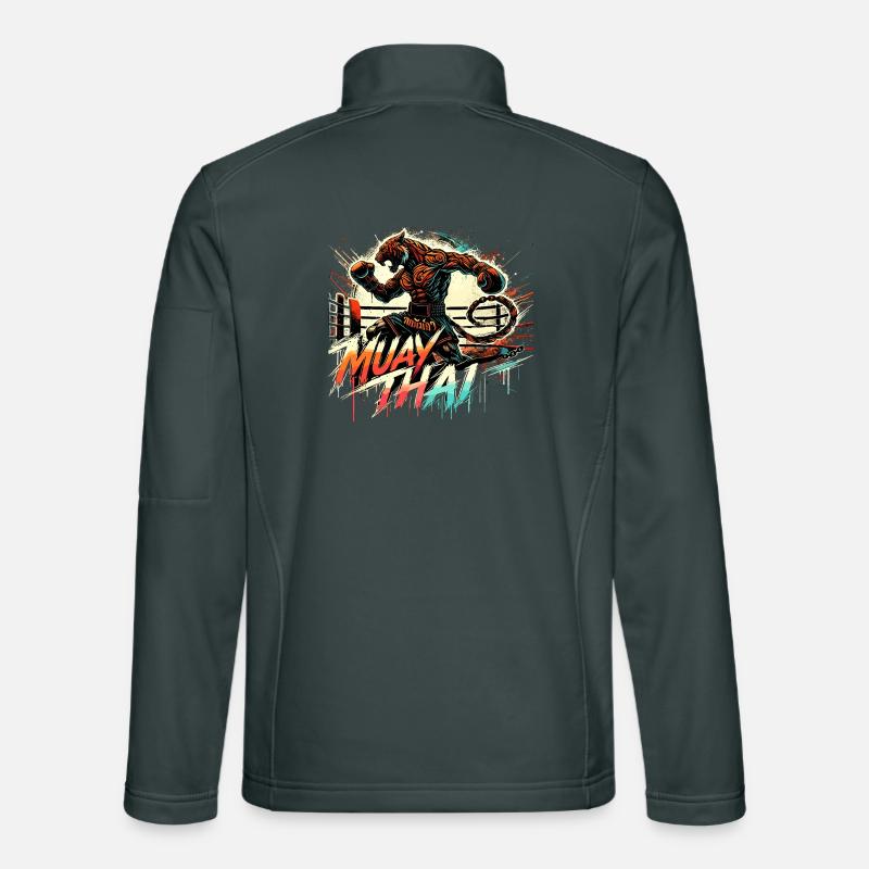 Muay Thai Tiger Boxe thaïlandaise Kickboxing Boxe Cadeau Veste en tissu softshell Unisexe