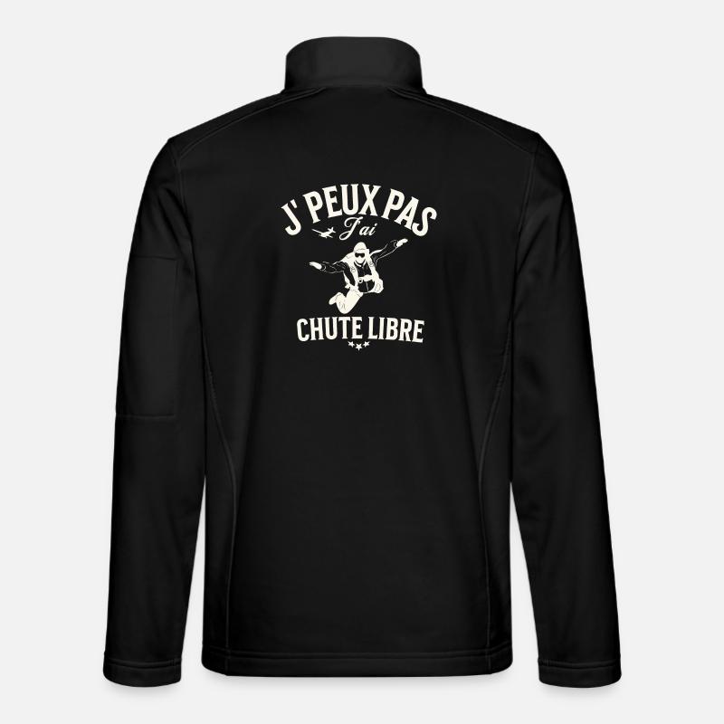 Humor Freedom Paratrooper Illustration - Unisex Softshell Jacket - black