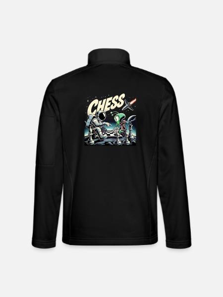 Astronaut Alien Schach Rakete Universum Geschenk - Unisex Softshelljacke - Schwarz