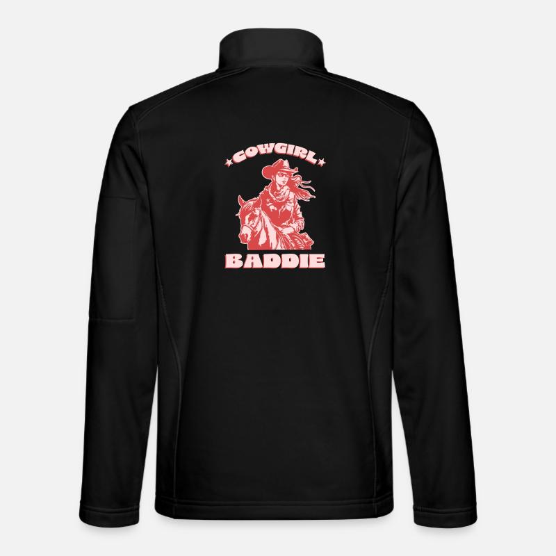 Western Baddie auf dem Pferd - Unisex Softshelljacke - Schwarz