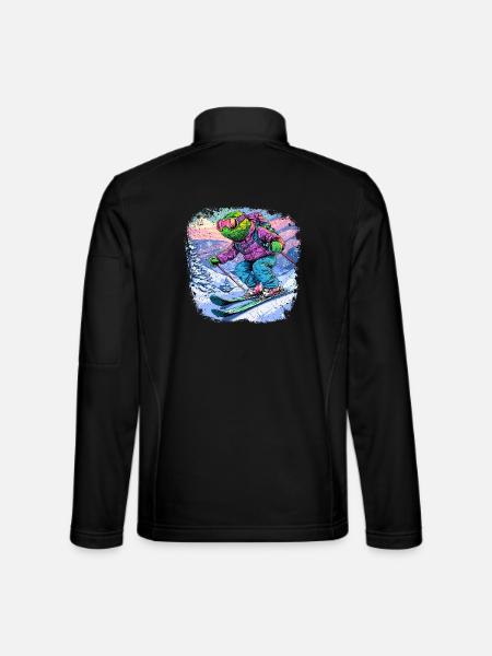 Chameleon Skier / Skier Chameleon - Unisex Softshell Jacket - black