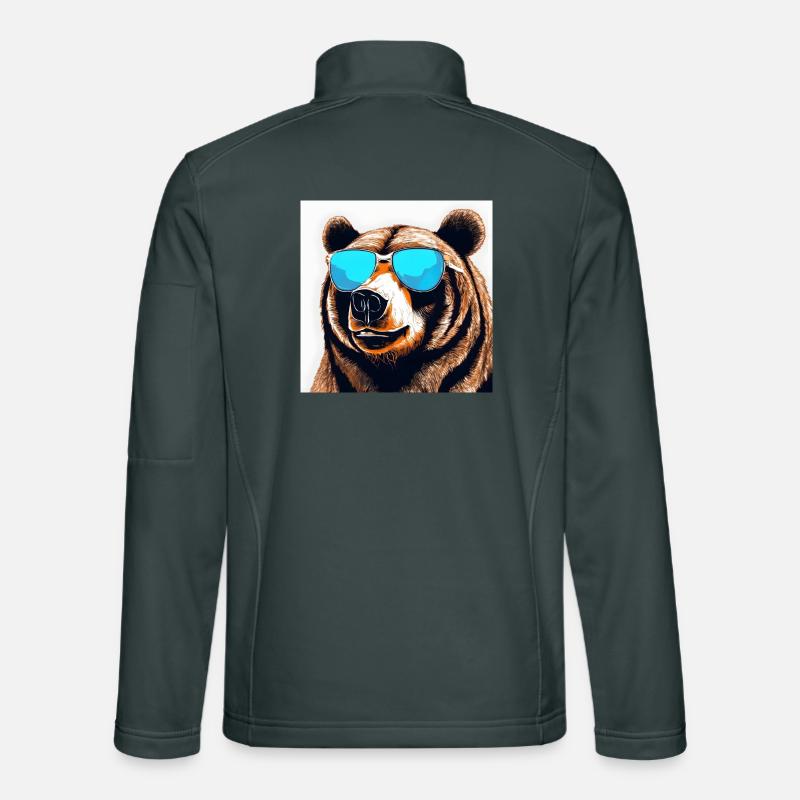 Bear with Sunglasses Pop Art Unisex Softshell Jacket