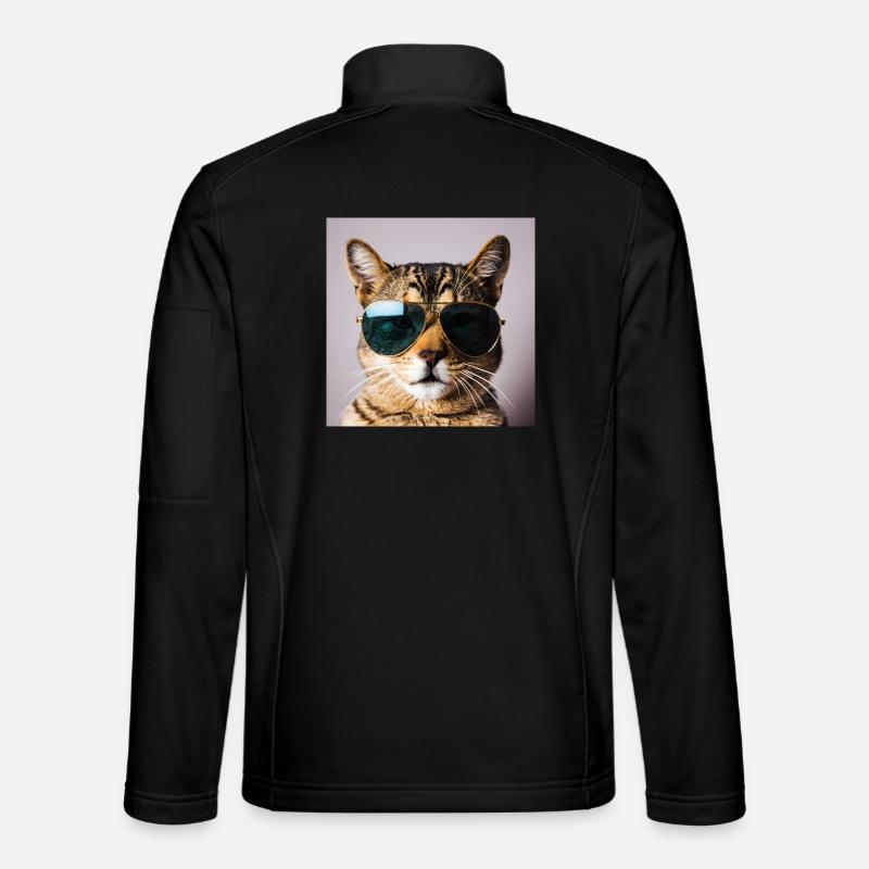 Cat with sunglasses - Unisex Softshell Jacket - black