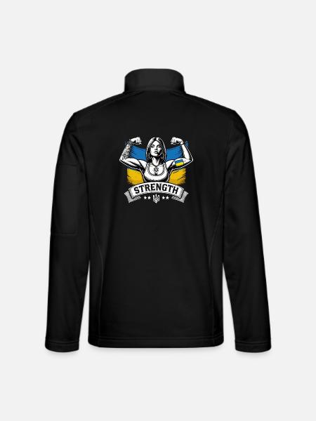Stärke starke Frau Ukrainerin Geschenk - Unisex Softshelljacke - Schwarz - Hinten