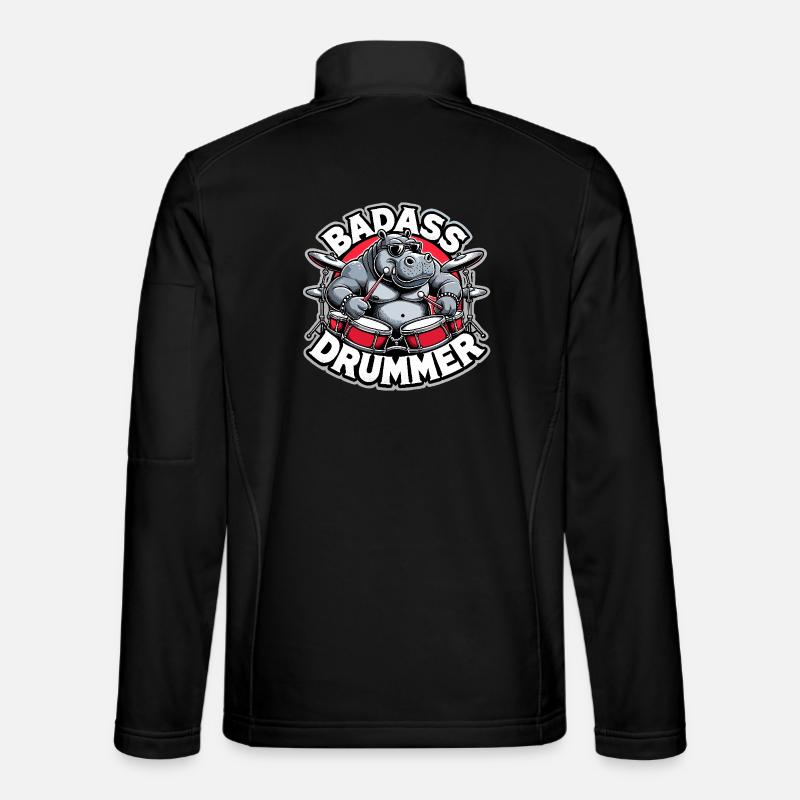 Badass Drummer Hippo Cool Gift Unisex Softshell Jacket