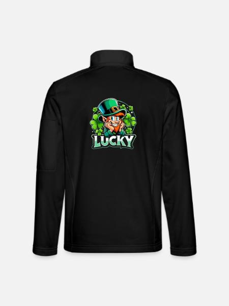 Saint-Patrick Leprechaun Leprechaun Leprechaun Happy - Veste en tissu softshell Unisexe - noir