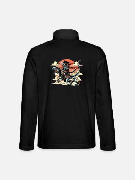 Ninja Cat Raptor Dino Cone Hat Cadeau - Veste en tissu softshell Unisexe - noir - Dos