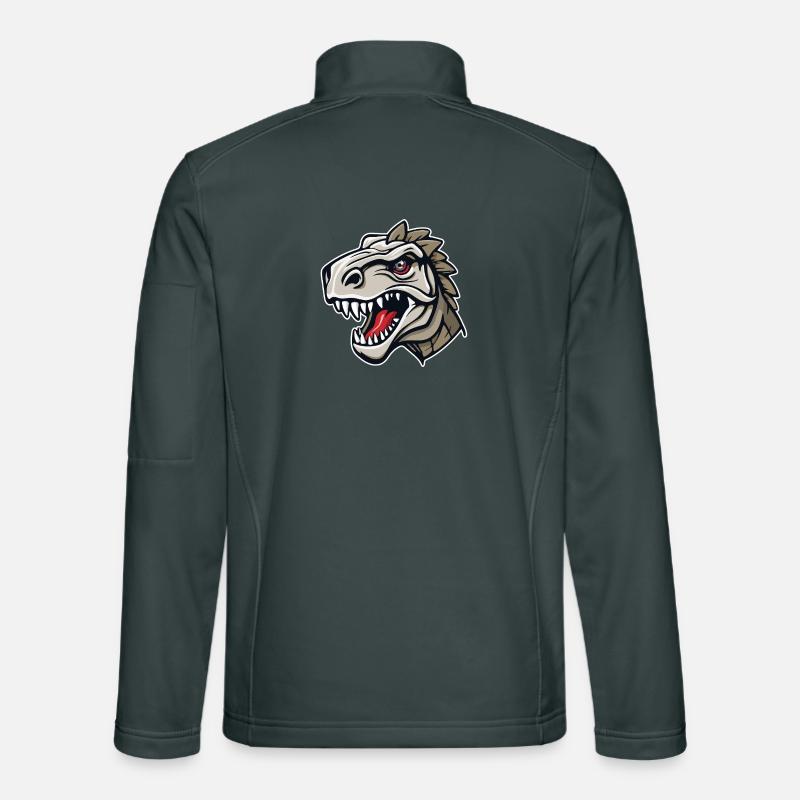 Der Kopf eines gefährlich aussehenden Dinosauriers Unisex Softshelljacke
