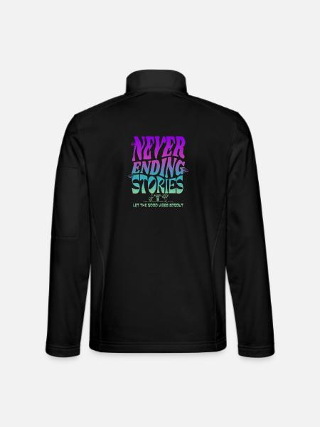 Psychedelisches Pilz-Design – Never Ending Stories - Unisex Softshelljacke - Schwarz