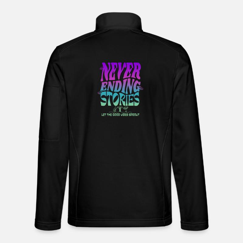 Psychedelisches Pilz-Design – Never Ending Stories - Unisex Softshelljacke - Schwarz