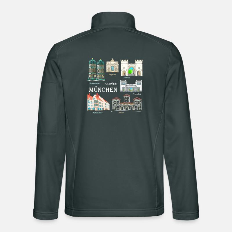 Munich, Hand Drawing Landmark, Bavaria Unisex Softshell Jacket