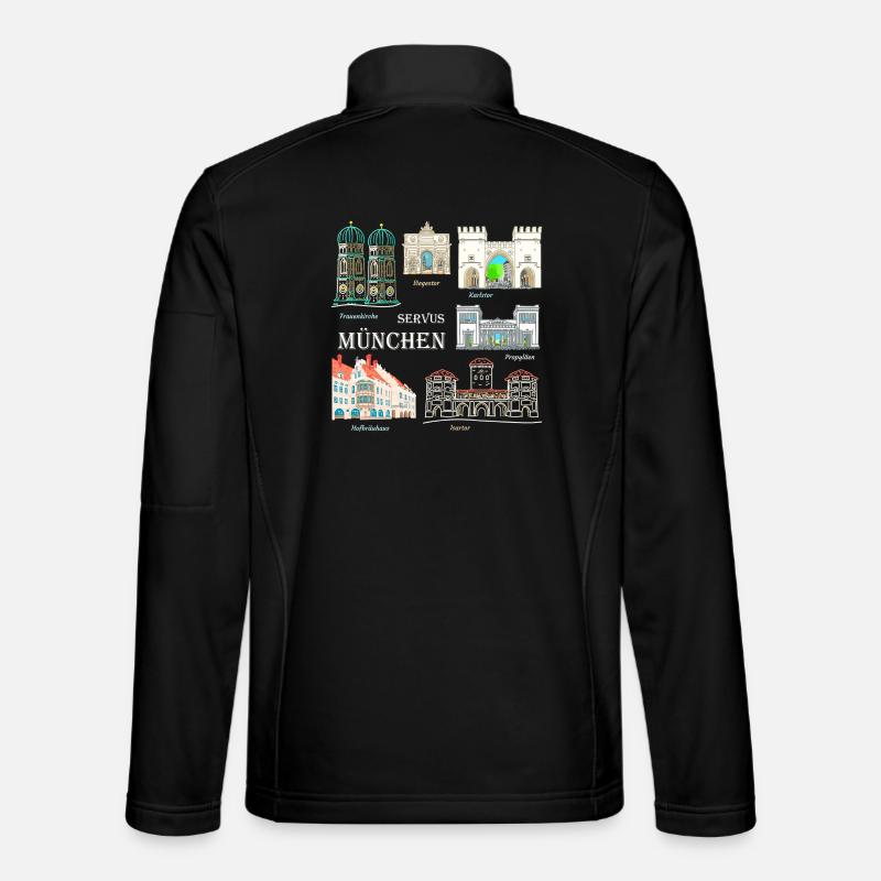 Munich, Hand Drawing Landmark, Bavaria Unisex Softshell Jacket