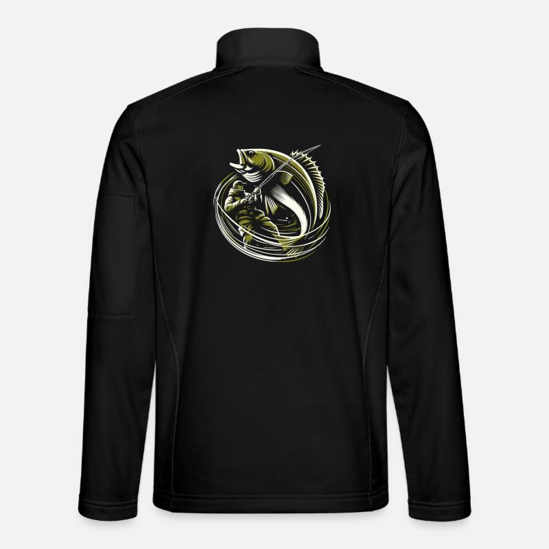 Fishing Angler Cod Giant Fish Olive Green Gift Unisex Softshell Jacket