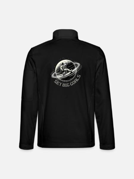 Astronaut Planet große Ziele Orbit Joggen Geschenk - Unisex Softshelljacke - Schwarz - Hinten