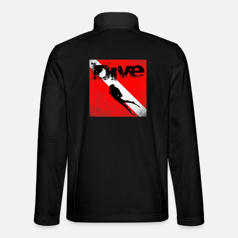 American Diver Down Flag SCUBA - Unisex Softshell Jacket - black