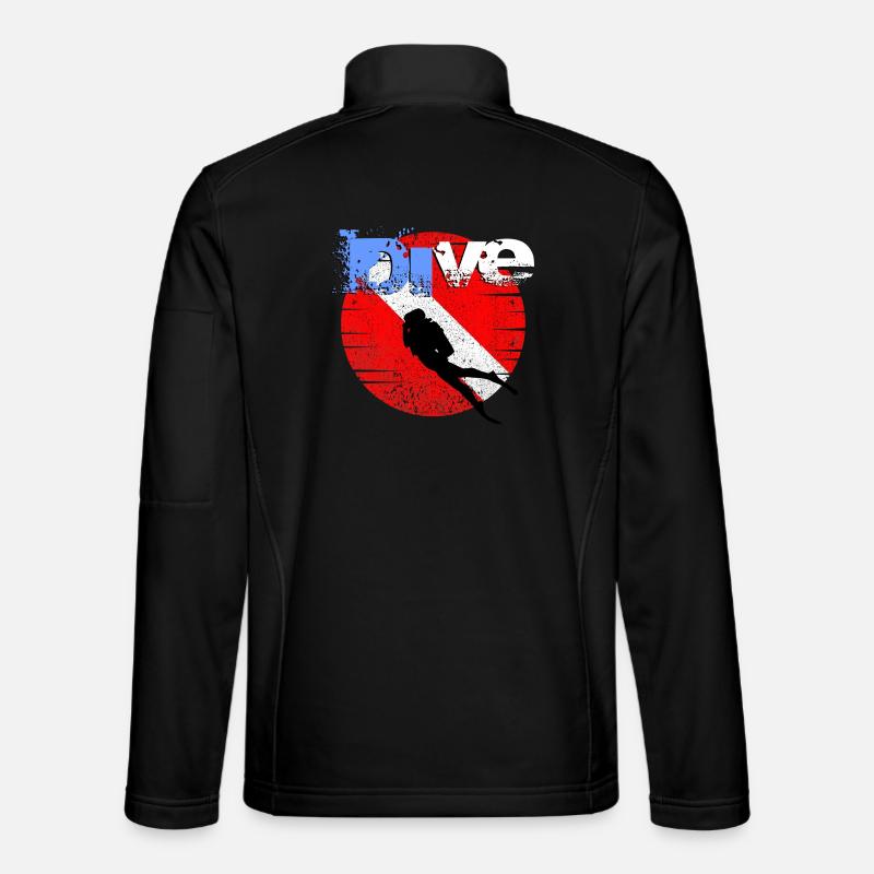 American Diver Down Flag - Unisex Softshell Jacket - black