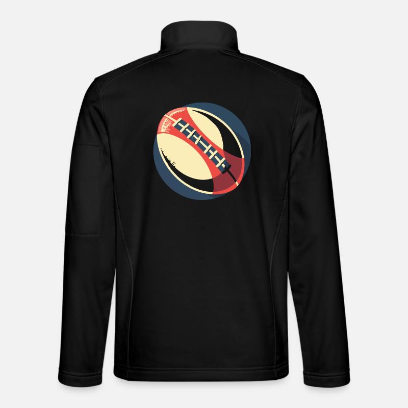 Graphique du ballon de rugby - Veste en tissu softshell Unisexe - noir