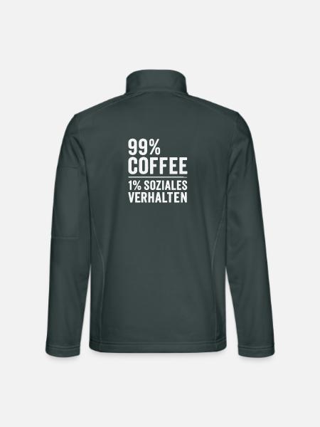 99 % Kaffee - Unisex Softshelljacke - Dunkelgrau - Hinten