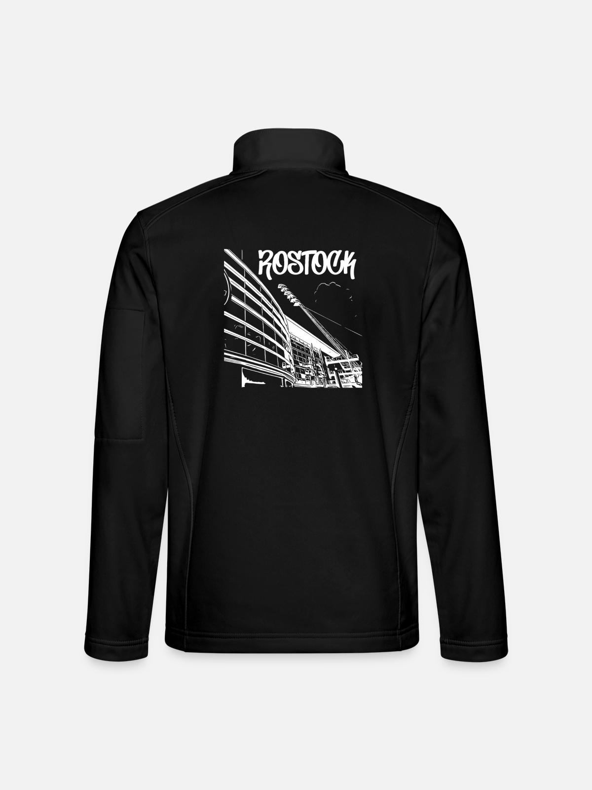 Rostock Skyline Stadium View - Unisex Softshell Jacket - black - Back