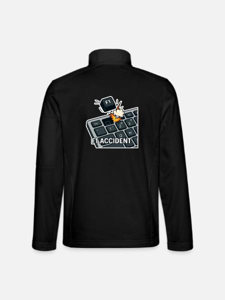 F1-Unfall - lustiges Wortspiel - Unisex Softshelljacke - Schwarz - Hinten
