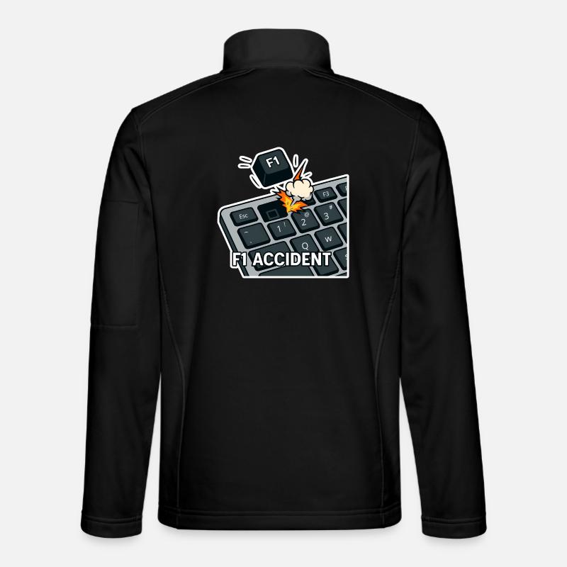 F1 accident - funny pun - Unisex Softshell Jacket - black