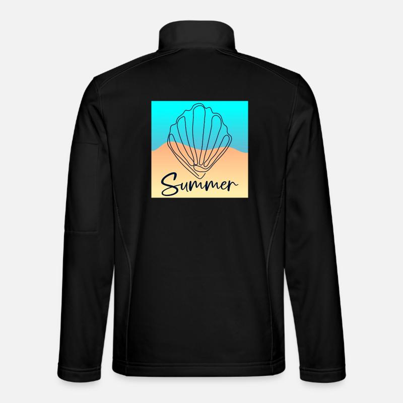 Line Art Seashell - Summer Beach - Unisex Softshell Jacket - black