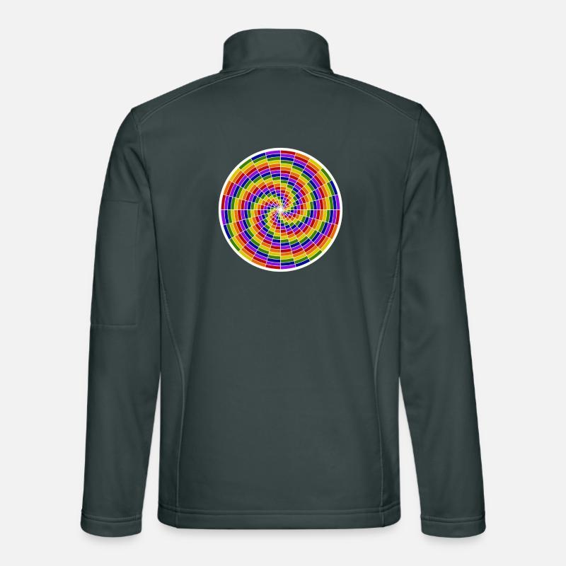 Conception d’art en spirale colorée Veste en tissu softshell Unisexe