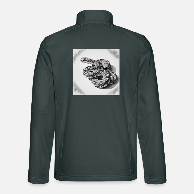 Black and White Scale Snake Unisex Softshell Jacket