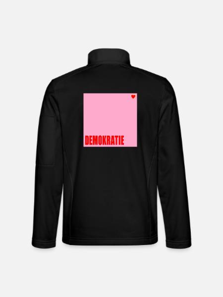 Politik Demokratie Herz - Unisex Softshelljacke - Schwarz - Hinten