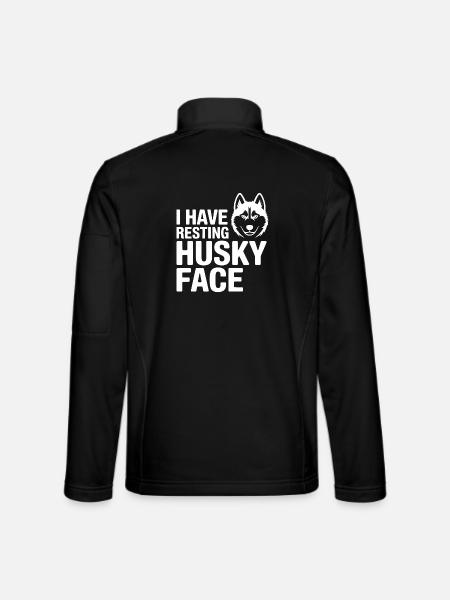 Ruhendes Husky-Gesicht Lustiges Hundezitat - Unisex Softshelljacke - Schwarz - Hinten