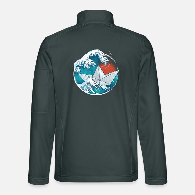 Bateau en papier de style origami Veste en tissu softshell Unisexe