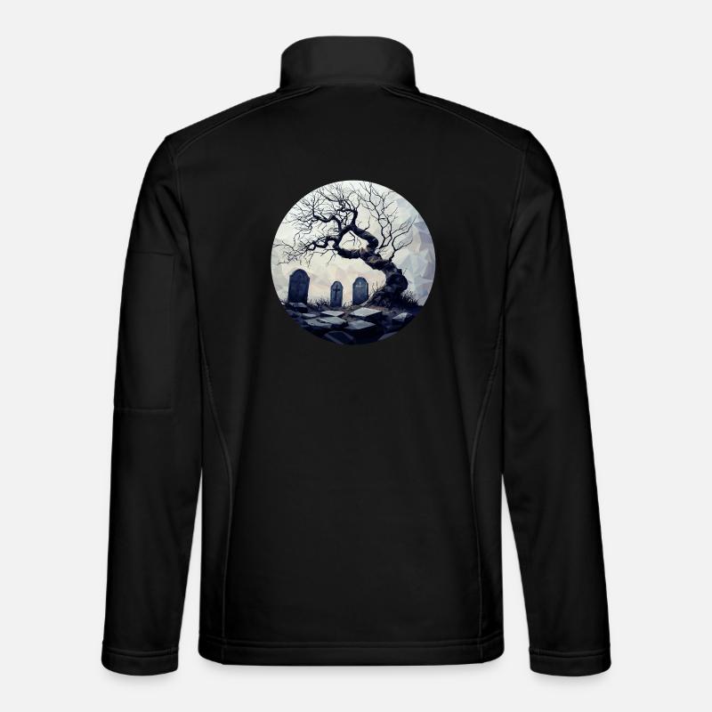 Forgotten gravesite with gnarled tree Unisex Softshell Jacket