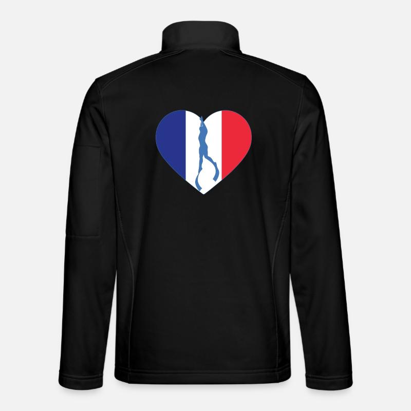 Frankreich Freitauchen Herz Flagge - Unisex Softshelljacke - Schwarz