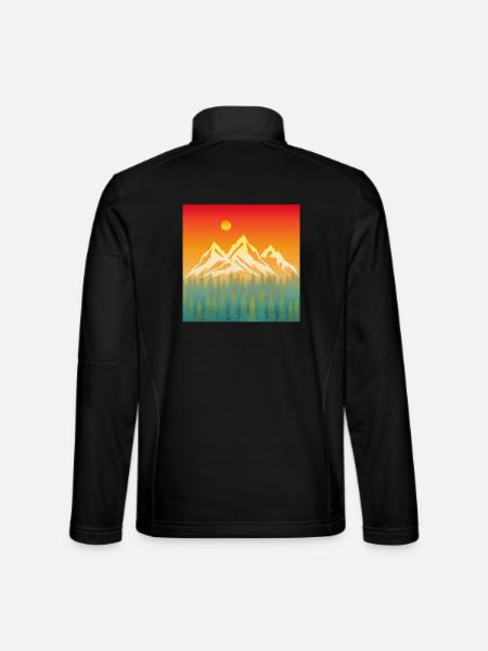 Mountain Nature Sunset - Unisex Softshell Jacket - black