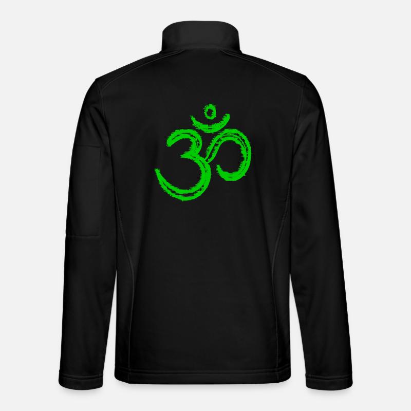 Om Symbol – Neon Glitch Spiritual Art - Unisex Softshell Jacket - black