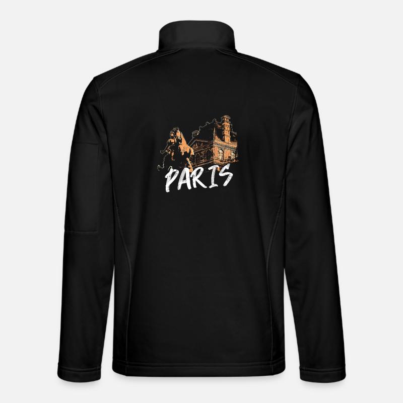 Pariser Architektur und Statue - Unisex Softshelljacke - Schwarz