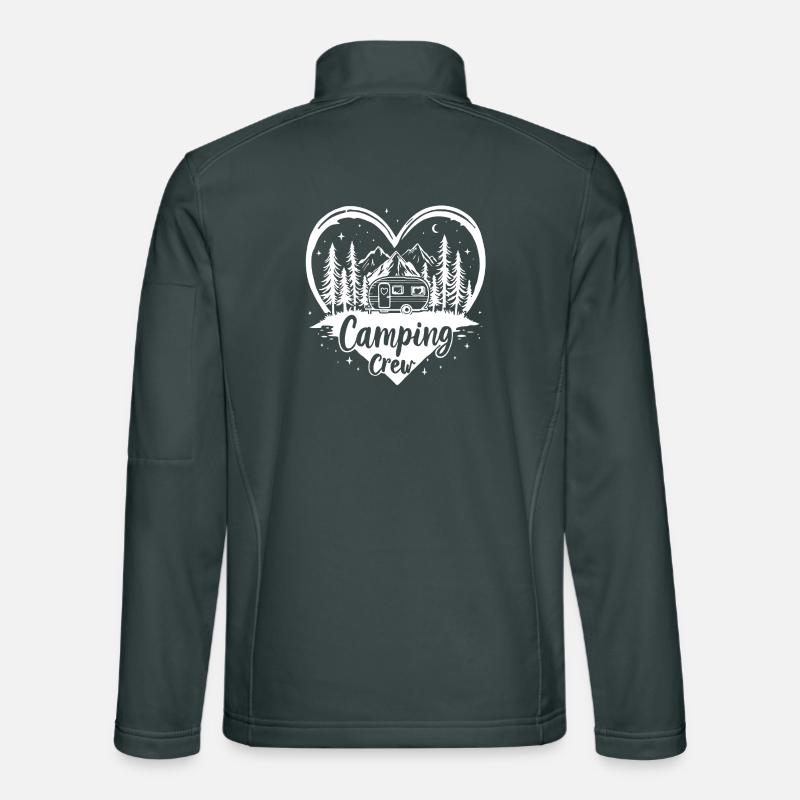 Love Camping Crew / Herz Wohnwagen Berge Design Unisex Softshelljacke