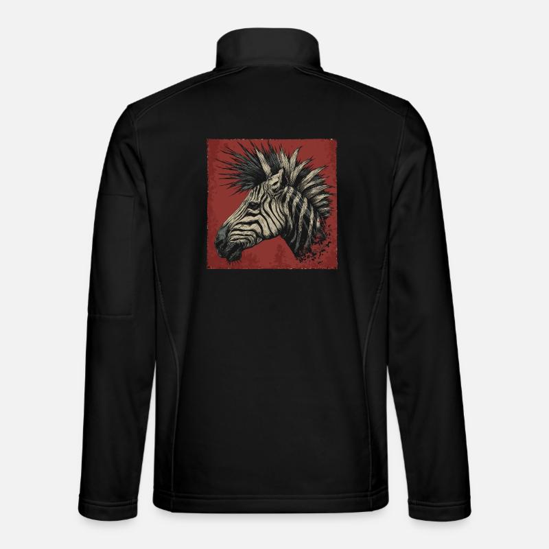 Punk Rock Zebra Unisex Softshell Jacket