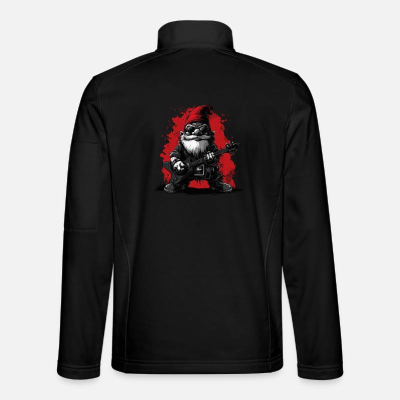 Garden gnome rocker plays guitar Unisex Softshell Jacket