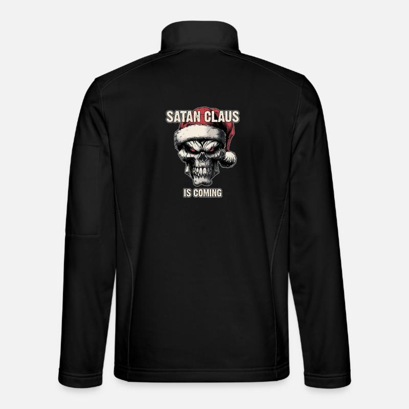 Skull mit Weihnachtsmütze - Unisex Softshelljacke - Schwarz