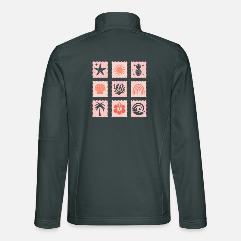 Nature Stamps Collage Unisex Softshell Jacket