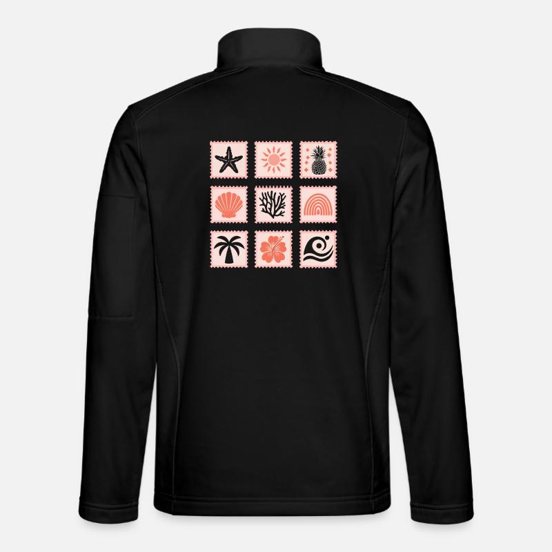 Nature Stamps Collage - Unisex Softshell Jacket - black