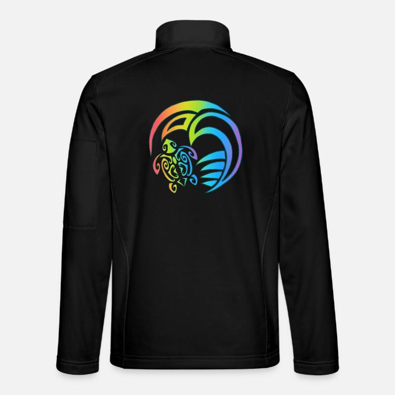 Schildkröte und buntes Meer - Unisex Softshelljacke - Schwarz